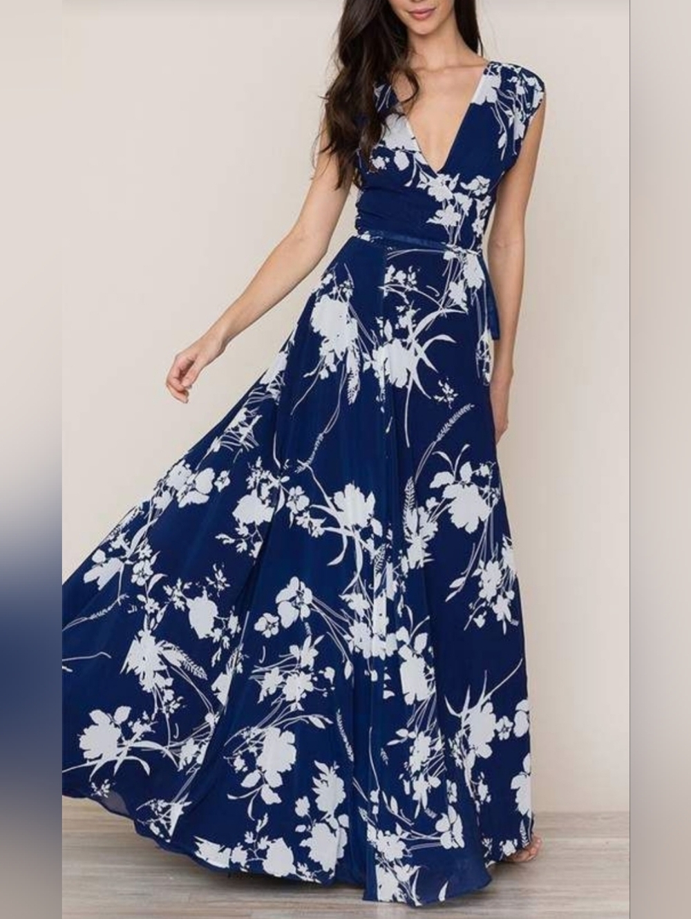 Yumi Kim Floral Dance Midnight Sashay Away Wrap Maxi Dress Floor Length XS NWT